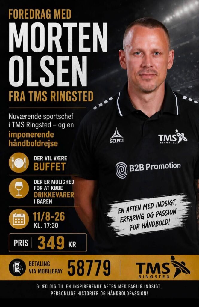 plakat foredrag cheftræner morten olsen haandbold tms ringsted